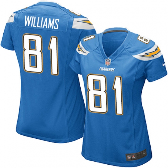 Women's Nike Los Angeles Chargers 81 Mike Williams Game Electric Blue Alternate NFL Jersey