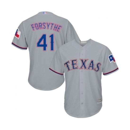 Men's Texas Rangers 41 Logan Forsythe Replica Grey Road Cool Base Baseball Jersey