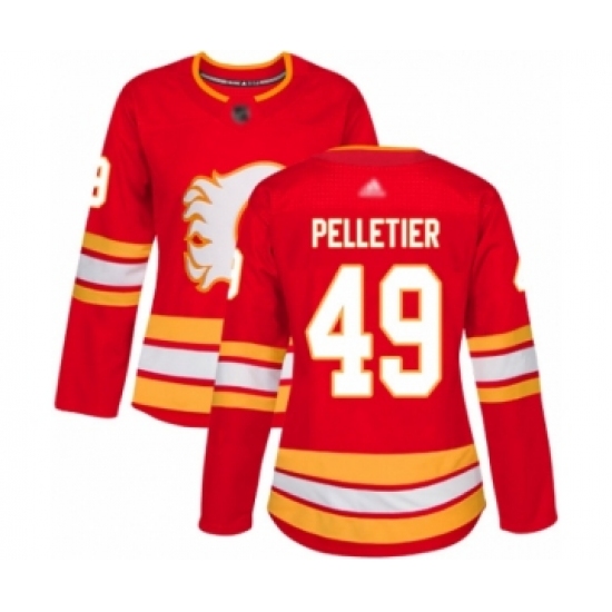 Women's Calgary Flames 49 Jakob Pelletier Authentic Red Alternate Hockey Jersey