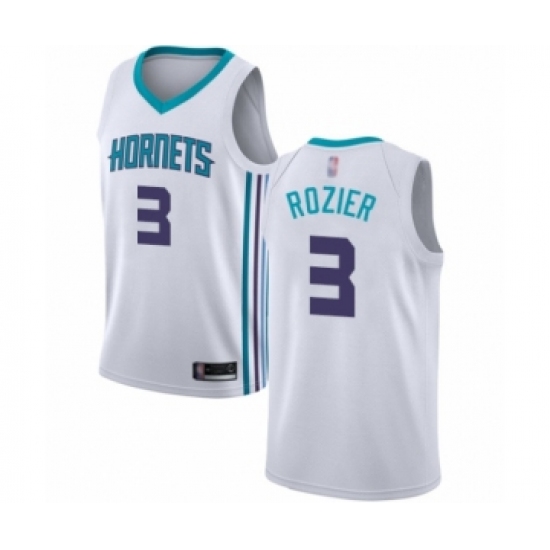 Men's Jordan Charlotte Hornets 3 Terry Rozier Authentic White Basketball Jersey - Association Edition