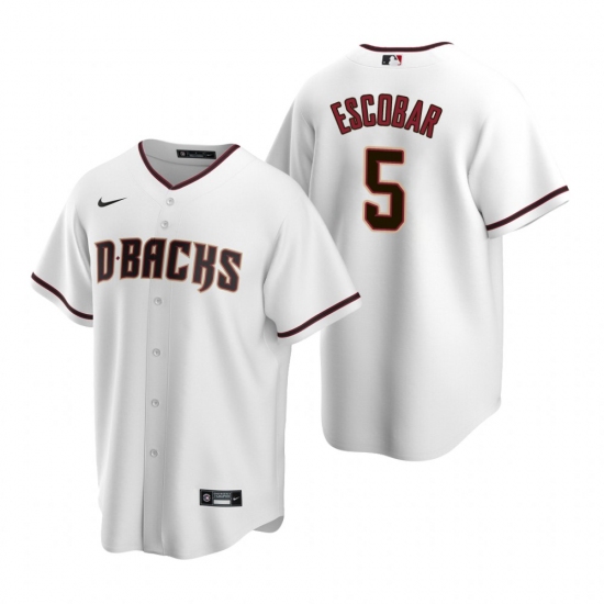 Men's Nike Arizona Diamondbacks 5 Eduardo Escobar White Home Stitched Baseball Jersey