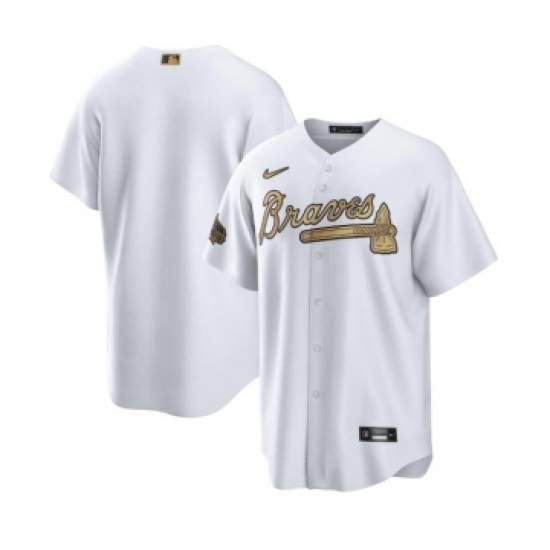 Men's Atlanta Braves Blank White 2022 All-Star Cool Base Stitched Baseball Jersey