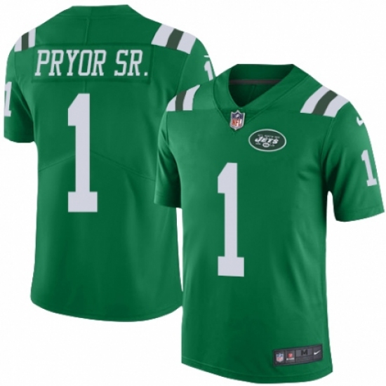 Youth Nike New York Jets 1 Terrelle Pryor Sr. Limited Green Rush Vapor Untouchable NFL Jersey