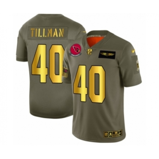 Men's Arizona Cardinals 40 Pat Tillman Limited Olive Gold 2019 Salute to Service Football Jersey