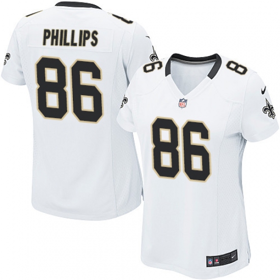 Women's Nike New Orleans Saints 86 John Phillips Game White NFL Jersey