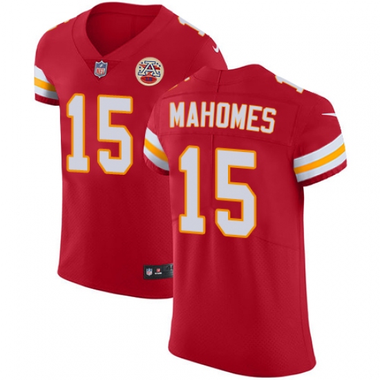 Nike Kansas City Chiefs 15 Patrick Mahomes Red Team Color Men's Stitched NFL Vapor Untouchable Elite Jersey