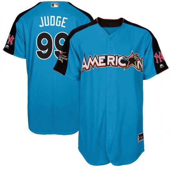 Men's Majestic New York Yankees 99 Aaron Judge Replica Blue American League 2017 MLB All-Star MLB Jersey