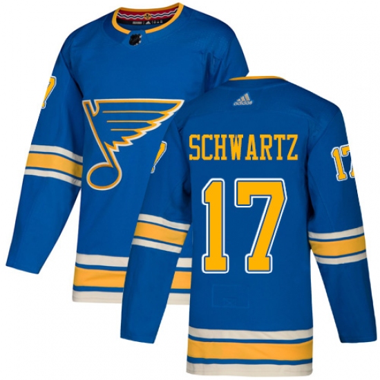 Men's Adidas St. Louis Blues 17 Jaden Schwartz Blue Alternate Authentic Stitched NHL Jersey