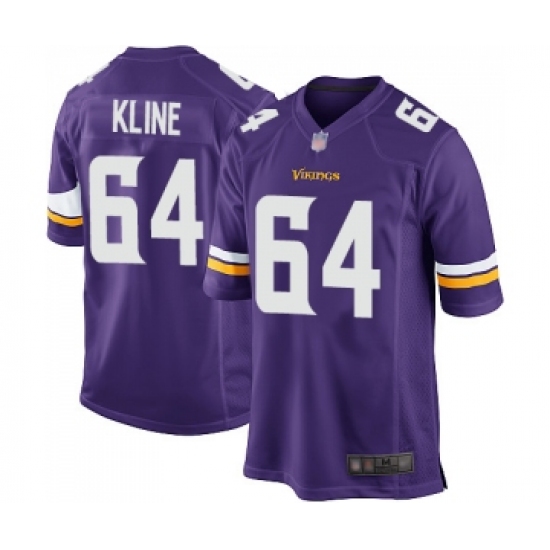 Men's Minnesota Vikings 64 Josh Kline Game Purple Team Color Football Jersey
