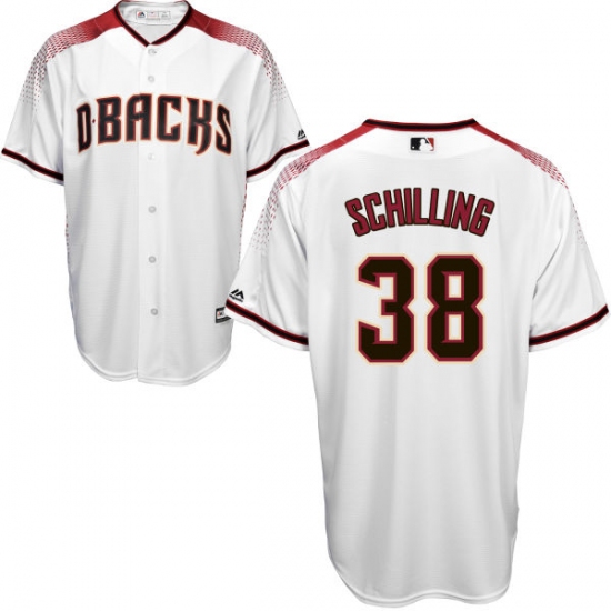 Men's Majestic Arizona Diamondbacks 38 Curt Schilling Authentic White Home Cool Base MLB Jersey