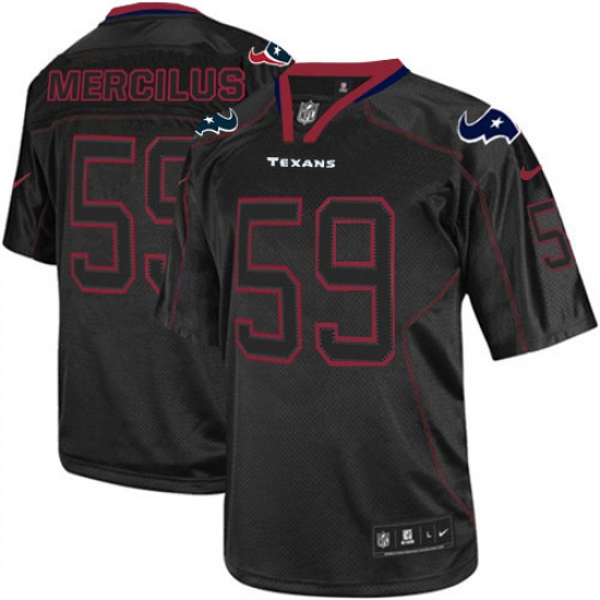 Men's Nike Houston Texans 59 Whitney Mercilus Elite Lights Out Black NFL Jersey