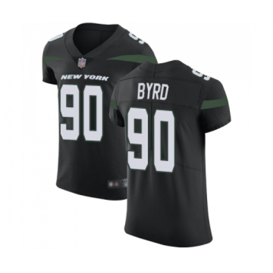 Men's New York Jets 90 Dennis Byrd Black Alternate Vapor Untouchable Elite Player Football Jersey