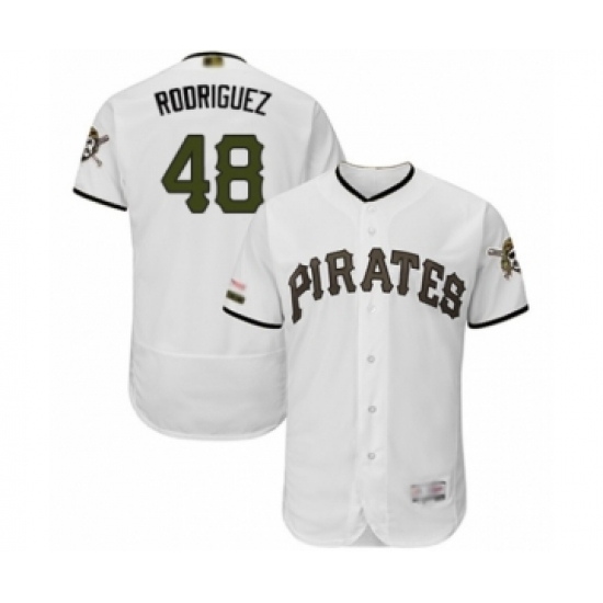 Men's Pittsburgh Pirates 48 Richard Rodriguez White Alternate Authentic Collection Flex Base Baseball Player Jersey