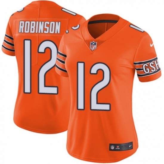 Women's Nike Chicago Bears 12 Allen Robinson Limited Orange Rush Vapor Untouchable NFL Jersey