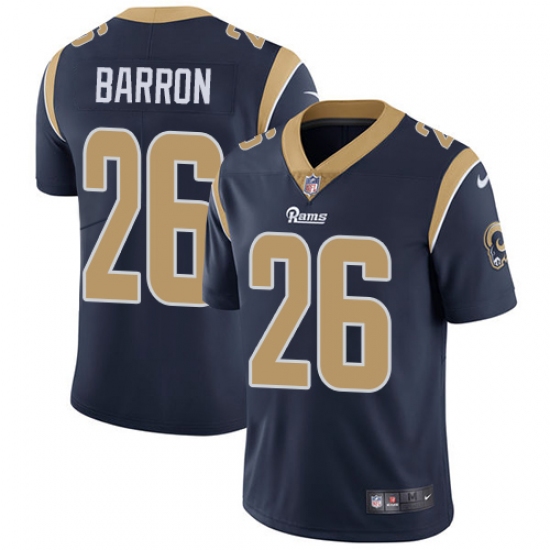 Men's Nike Los Angeles Rams 26 Mark Barron Navy Blue Team Color Vapor Untouchable Limited Player NFL Jersey