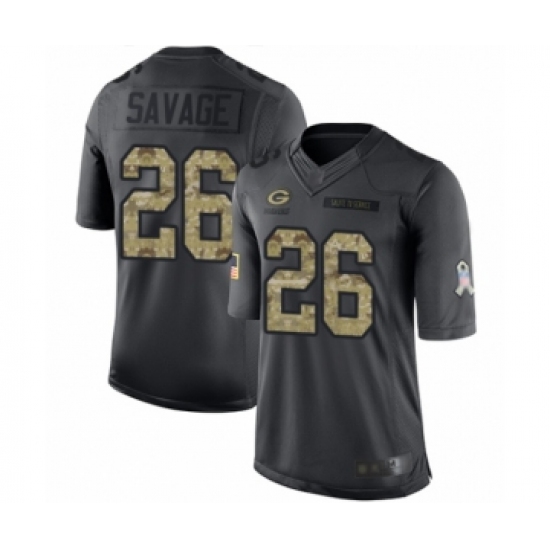 Men's Green Bay Packers 26 Darnell Savage Jr. Limited Black 2016 Salute to Service Football Jerseys