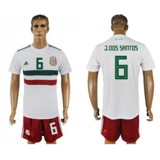 Mexico 6 J.Dos Santos Away Soccer Country Jersey