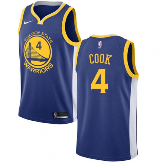 Youth Nike Golden State Warriors 4 Quinn Cook Swingman Royal Blue NBA Jersey - Icon Edition