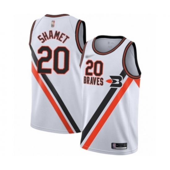 Men's Los Angeles Clippers 20 Landry Shamet Authentic White Hardwood Classics Finished Basketball Jersey