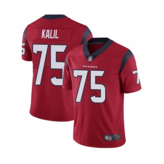 Men's Houston Texans 75 Matt Kalil Red Alternate Vapor Untouchable Limited Player Football Jersey