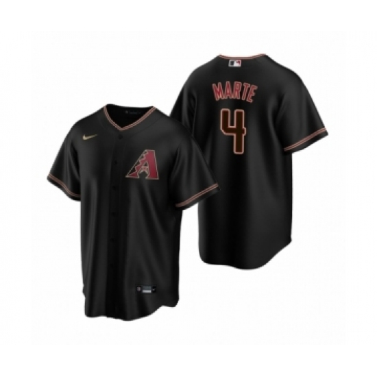 Men's Arizona Diamondbacks 4 Ketel Marte Nike Black Replica Alternate Jersey