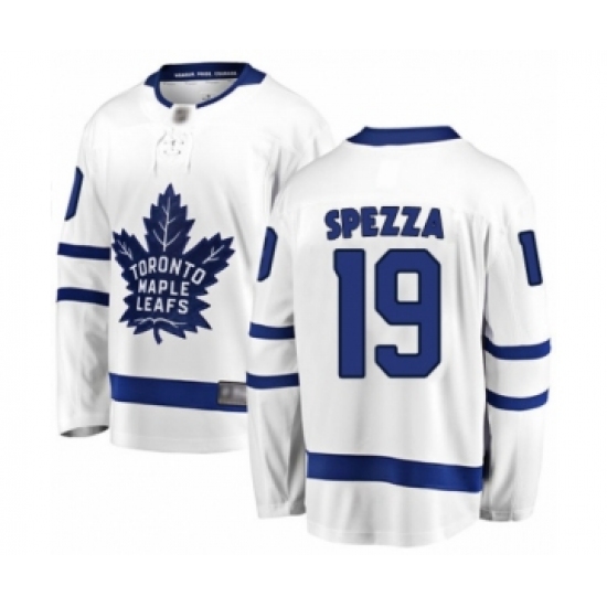 Men's Toronto Maple Leafs 19 Jason Spezza Authentic White Away Fanatics Branded Breakaway Hockey Jersey