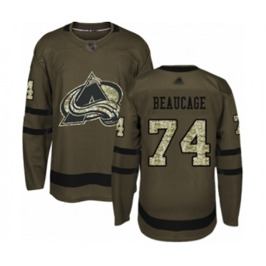 Men's Colorado Avalanche 74 Alex Beaucage Authentic Green Salute to Service Hockey Jersey