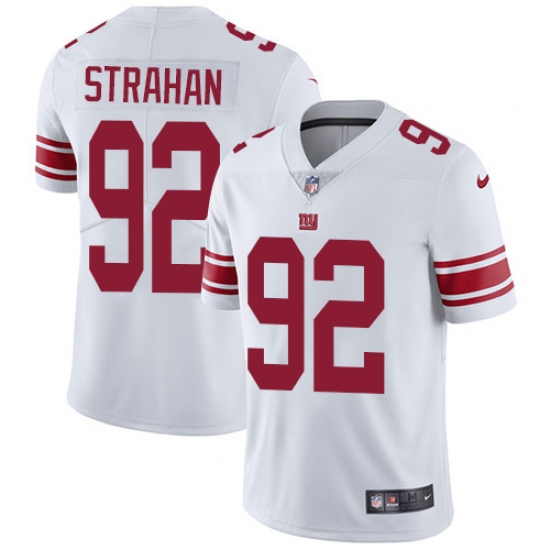 Men's Nike New York Giants 92 Michael Strahan White Vapor Untouchable Limited Player NFL Jersey