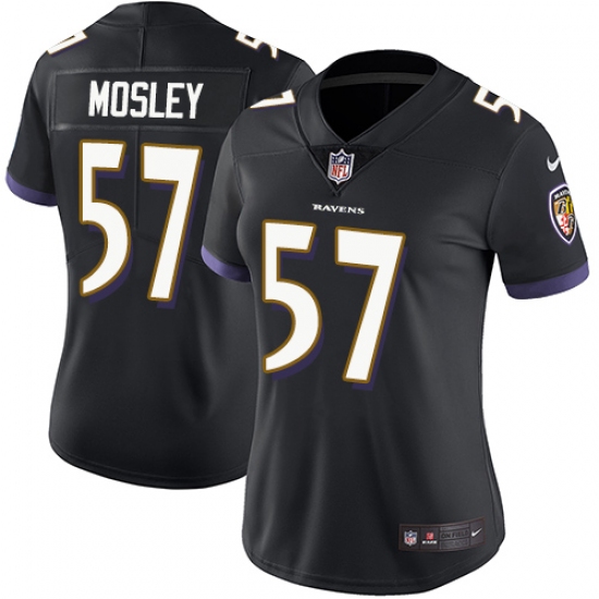 Women's Nike Baltimore Ravens 57 C.J. Mosley Black Alternate Vapor Untouchable Limited Player NFL Jersey