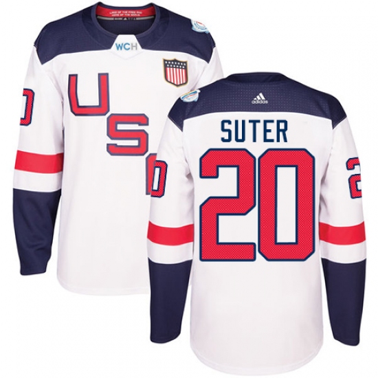 Youth Adidas Team USA 20 Ryan Suter Authentic White Home 2016 World Cup Ice Hockey Jersey