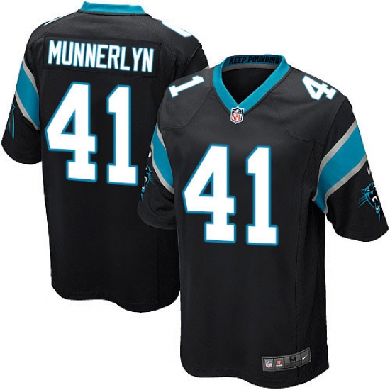 Men's Nike Carolina Panthers 41 Captain Munnerlyn Game Black Team Color NFL Jersey