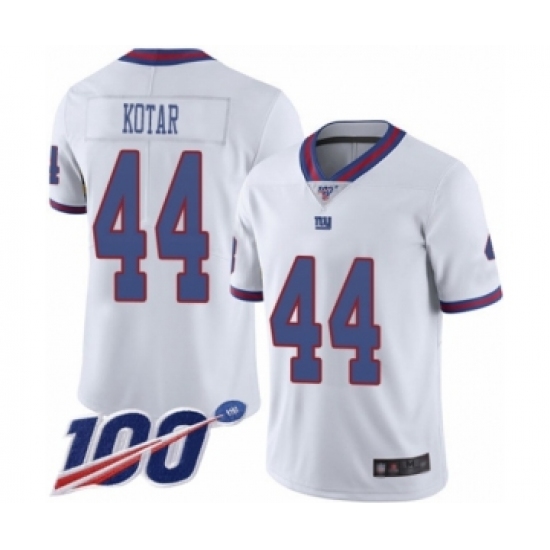 Men's New York Giants 44 Doug Kotar Limited White Rush Vapor Untouchable 100th Season Football Jersey