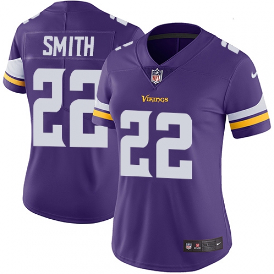 Women's Nike Minnesota Vikings 22 Harrison Smith Purple Team Color Vapor Untouchable Limited Player NFL Jersey