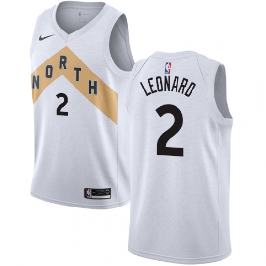 Men's Nike Toronto Raptors 2 Kawhi Leonard Swingman White NBA Jersey - City Edition