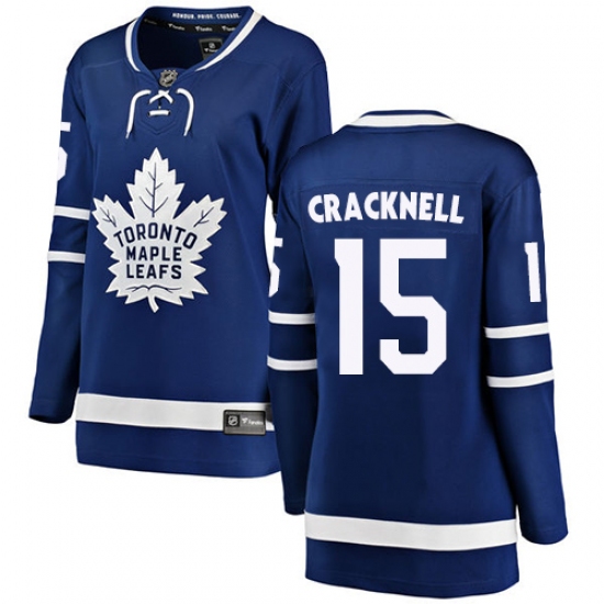 Women's Toronto Maple Leafs 15 Adam Cracknell Authentic Royal Blue Home Fanatics Branded Breakaway NHL Jersey