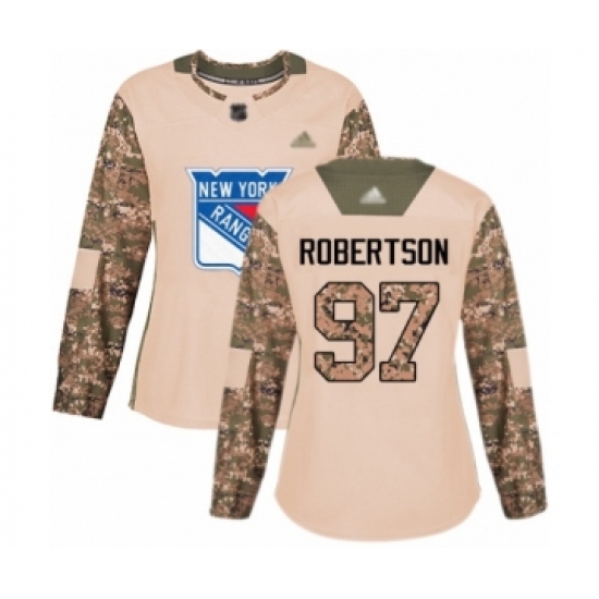 Women's New York Rangers 97 Matthew Robertson Authentic Camo Veterans Day Practice Hockey Jersey