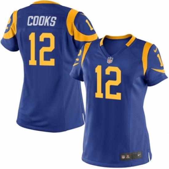 Women's Nike Los Angeles Rams 12 Brandin Cooks Game Royal Blue Alternate NFL Jersey