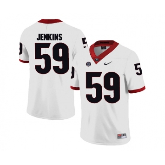 Georgia Bulldogs 59 Jordan Jenkins White College Football Jersey