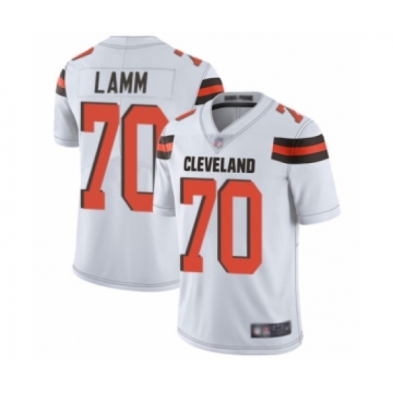 Men's Cleveland Browns 70 Kendall Lamm White Vapor Untouchable Limited Player Football Jersey