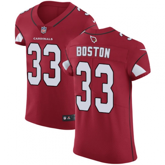 Men's Nike Arizona Cardinals 33 Tre Boston Red Team Color Vapor Untouchable Elite Player NFL Jersey