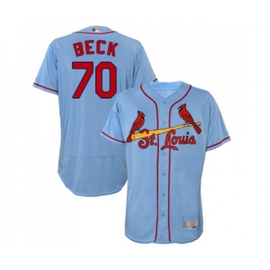 Men's St. Louis Cardinals 70 Chris Beck Light Blue Alternate Flex Base Authentic Collection Baseball Jersey