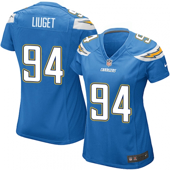 Women's Nike Los Angeles Chargers 94 Corey Liuget Game Electric Blue Alternate NFL Jersey