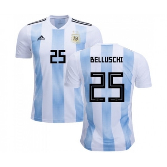 Argentina 25 Belluschi Home Soccer Country Jersey