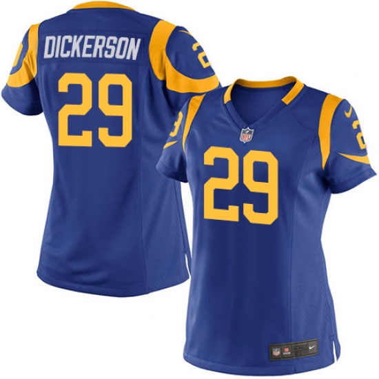 Women's Nike Los Angeles Rams 29 Eric Dickerson Game Royal Blue Alternate NFL Jersey