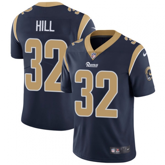 Men's Nike Los Angeles Rams 32 Troy Hill Navy Blue Team Color Vapor Untouchable Limited Player NFL Jersey