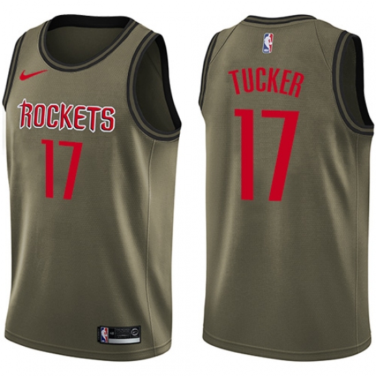 Men's Nike Houston Rockets 17 PJ Tucker Swingman Green Salute to Service NBA Jersey