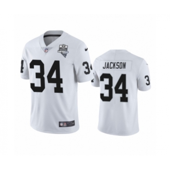 Men's Oakland Raiders 34 Bo Jackson White 2020 Inaugural Season Vapor Limited Jersey