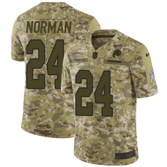 Men's Nike Washington Redskins 24 Josh Norman Burgundy Limited Camo 2018 Salute to Service NFL Jersey