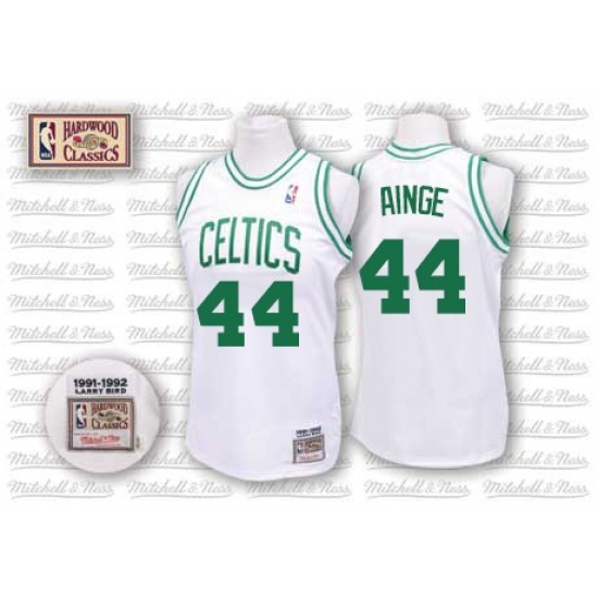 Men's Mitchell and Ness Boston Celtics 44 Danny Ainge Authentic White Throwback NBA Jersey