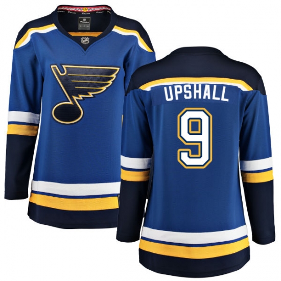 Women's St. Louis Blues 9 Scottie Upshall Fanatics Branded Royal Blue Home Breakaway NHL Jersey